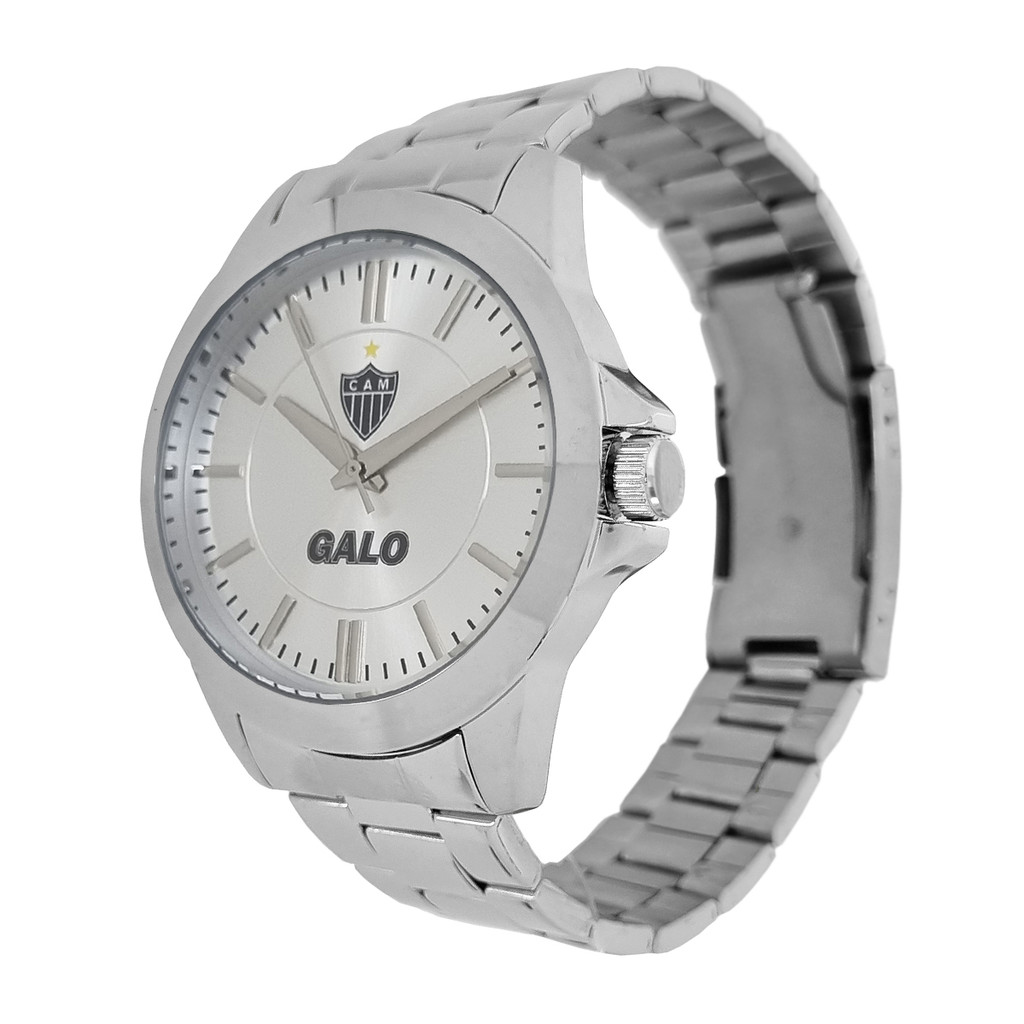 Relógio Atlético Mineiro Galo Oficial  Aço Masculino GALO-002-2 em Oferta na Shopee