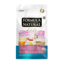 Ração Fórmula Natural Life Cães Adultos 1kg Porte Mini e Pequeno sabor Frango e Linhaça