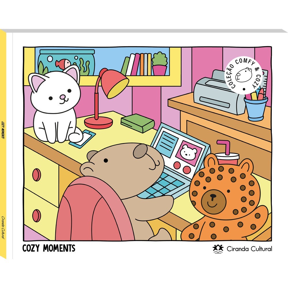 Livro Comfy & cozy books Cozy Moments - Livro de Colorir em Oferta na Shopee
