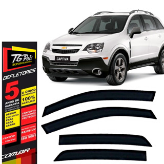 Calha de Chuva Chevrolet Captiva 2008 a 2017 4 portas TG Poli Defletor Portas Protetor Janelas Fumê em Oferta na Shopee