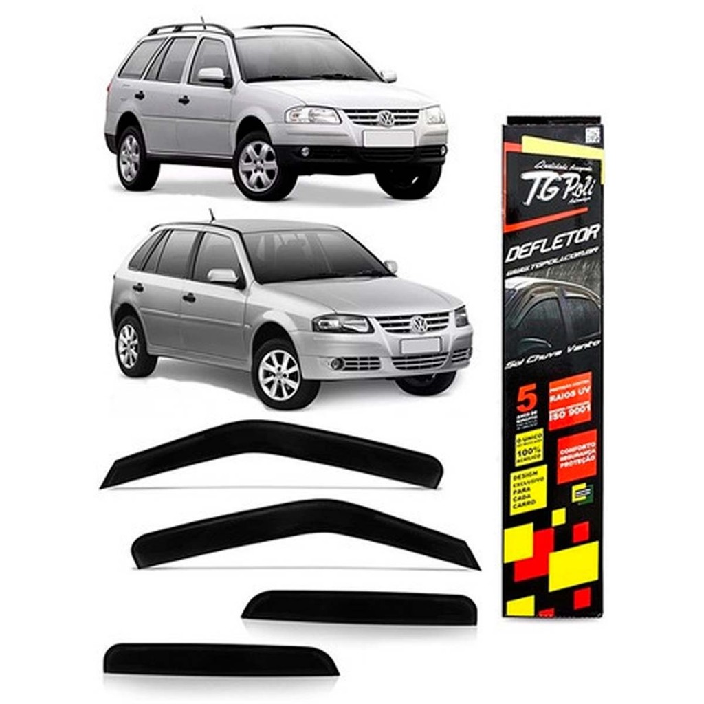 Calha de Chuva Volkswagen Gol e Parati G2 G3 G4 1998 a 2014 TG Poli Defletor 4P Protetor Fumê