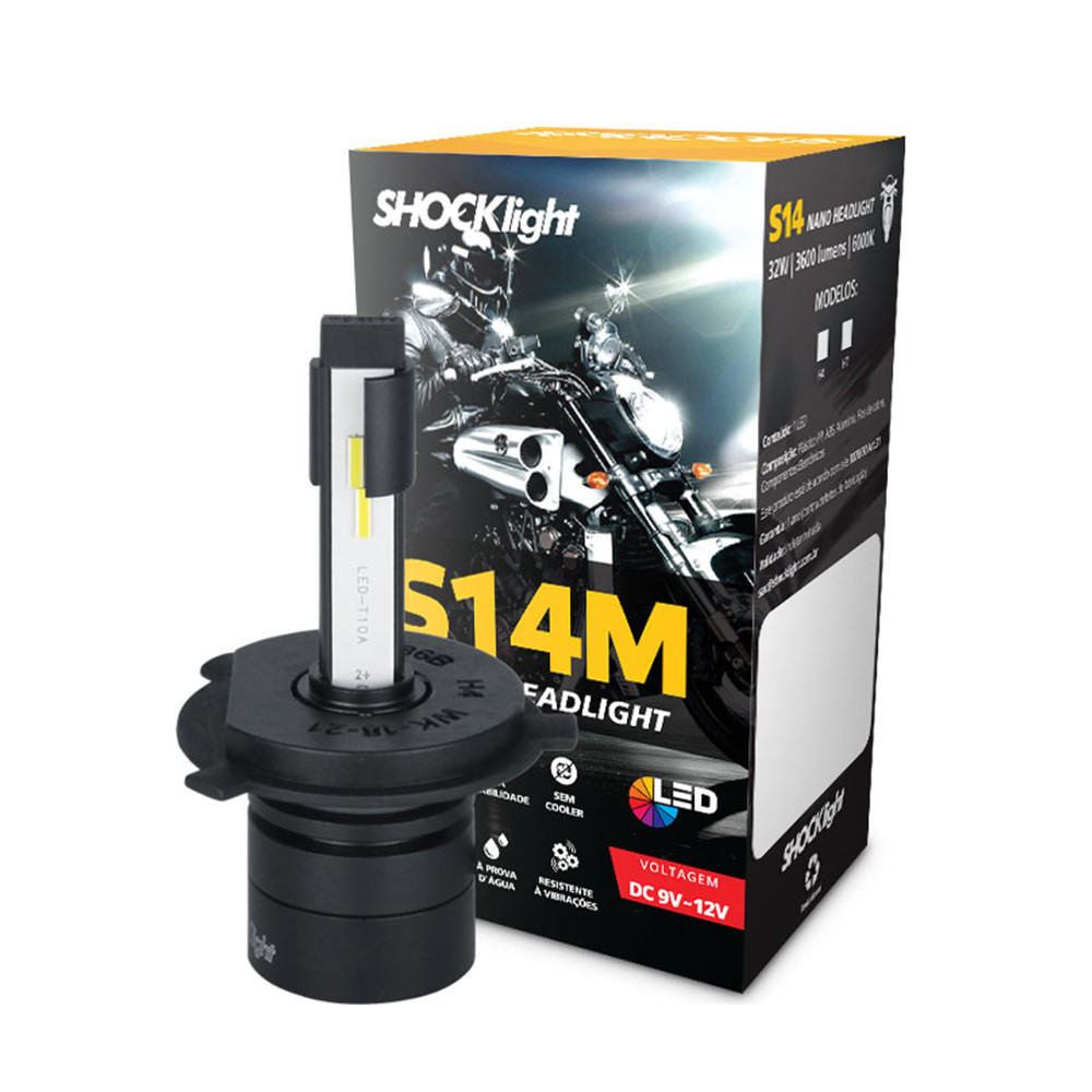 Lampada LED Encaixe H4 12V 32W 6000K 3600 Lumens Shocklight Nano Headlight S14 Unitário em Oferta na Shopee