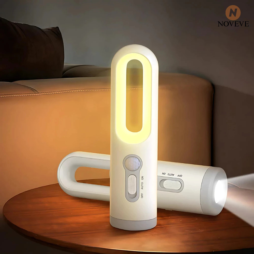 LUMINÁRIA NOTURNA COM SENSOR • LANTERNA RECARREGÁVEL USB • LUZ PARA ACAMPAMENTO • 3 EM 1 • 5000MAH • IPX4
