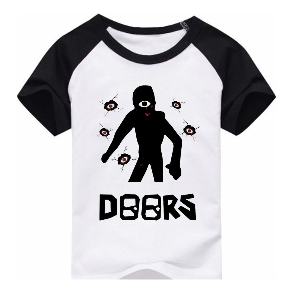 Camiseta Infantil Doors Seek Monstro Jogo Terror Personagens