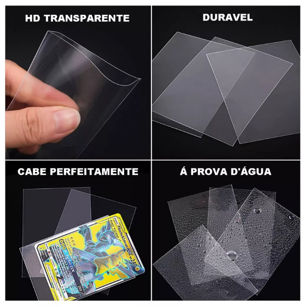 100 Sleeves Shield Basico Transparente Dragon One Piece Pokemon Magic