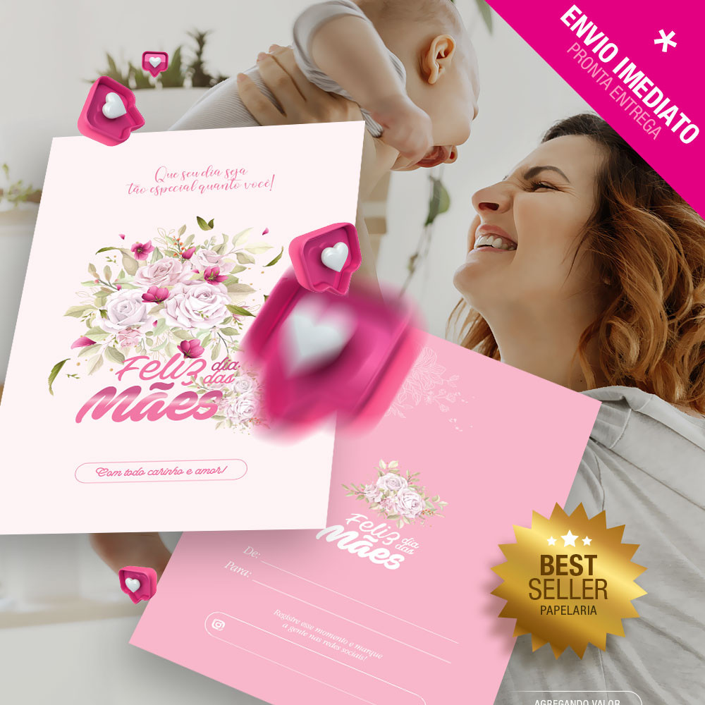 Cartao Dia das MAES Mimo para Fidelizar Personalizado Insta Verso Agradecimento Gratidão Cliente em Oferta na Shopee