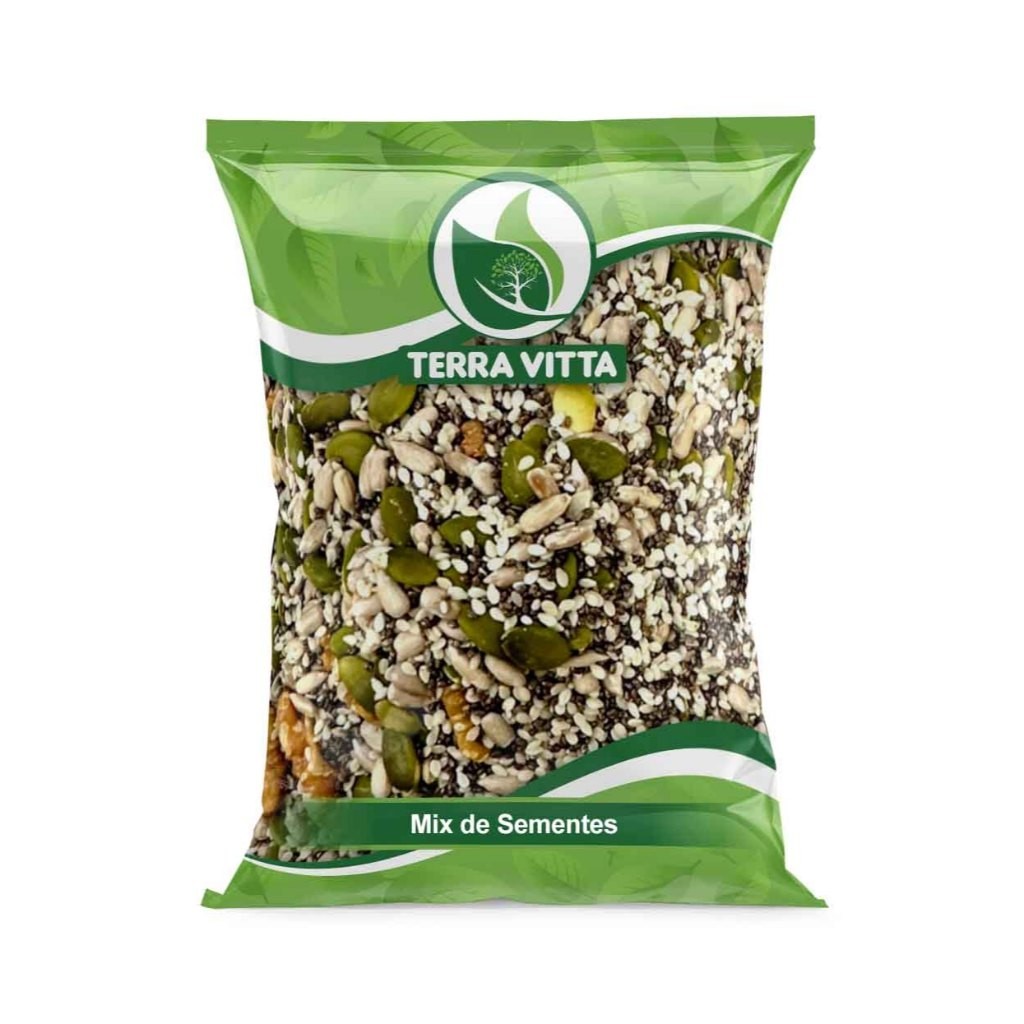 Mix de Sementes - Abóbora, Girassol, Chia, nozes e Gergelim 1kg Ou 500g