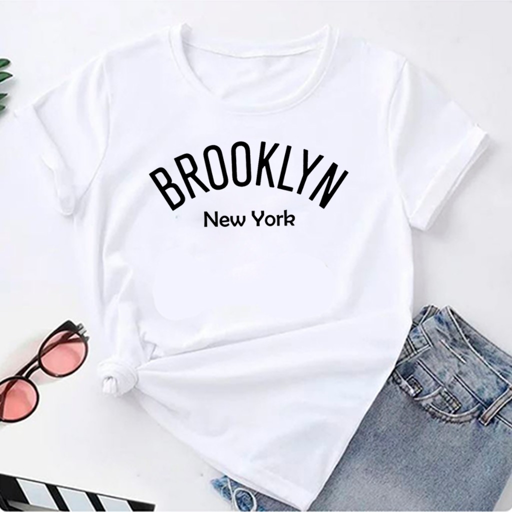 Camiseta Feminina Brooklyn New York Camisa 100% Algodão Envio Ja