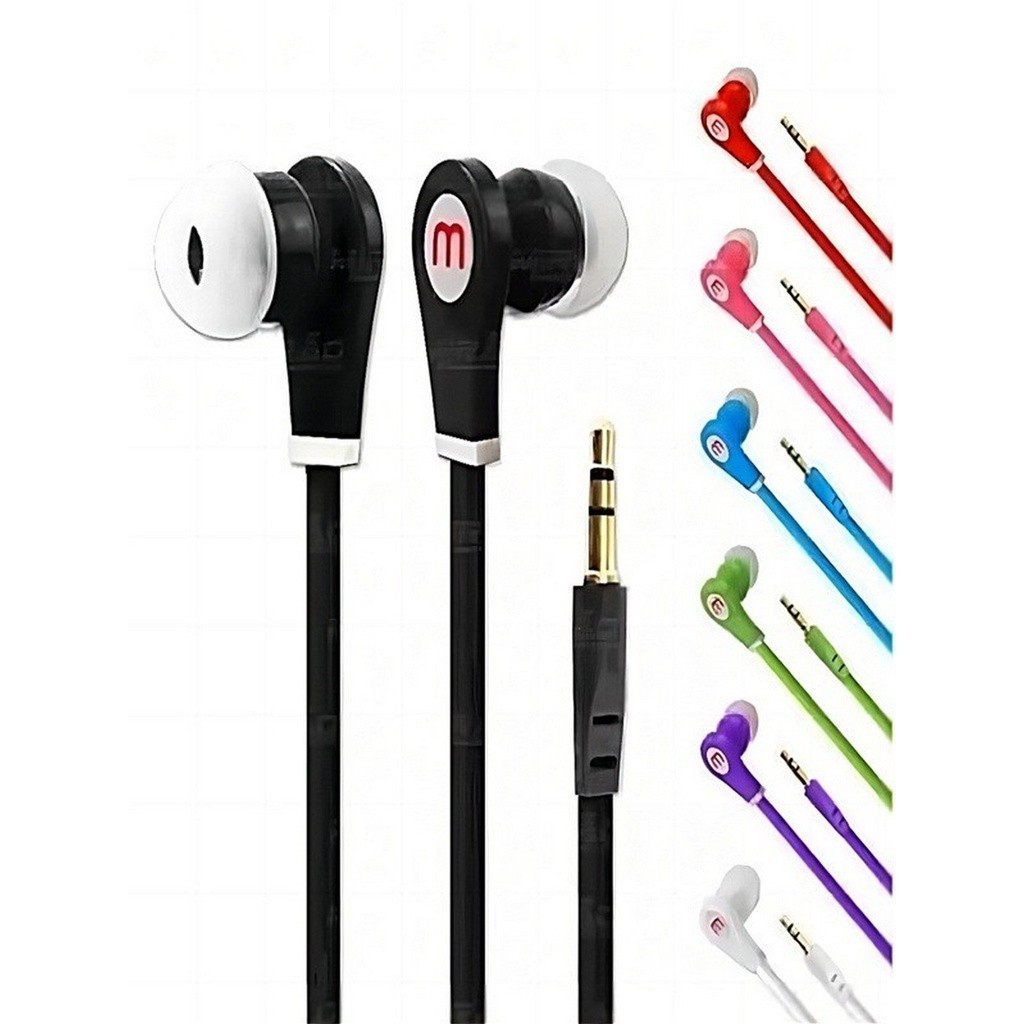 Fone  de ouvido coloridos para fones de ouvido com fio, sem microfone, conector de 3,5 mm