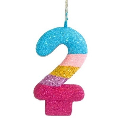Velas De Aniversário - Números + Glitter  - Colorida em Oferta na Shopee