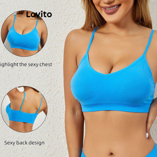 Lovito Sutiã Esportivo Esportivo Liso Sem Costas Para Mulheres LNL45088