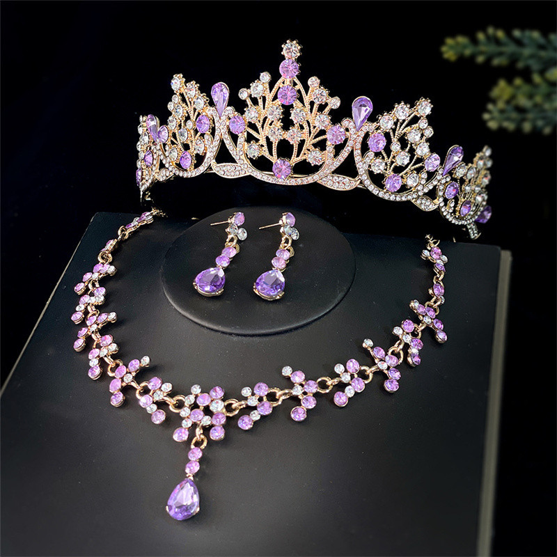Jóias De Casamento De Alta Qualidade Fashion Crystal Noiva Conjuntos Tiara Coroas Colar Acessórios De Bijuteria em Oferta na Shopee