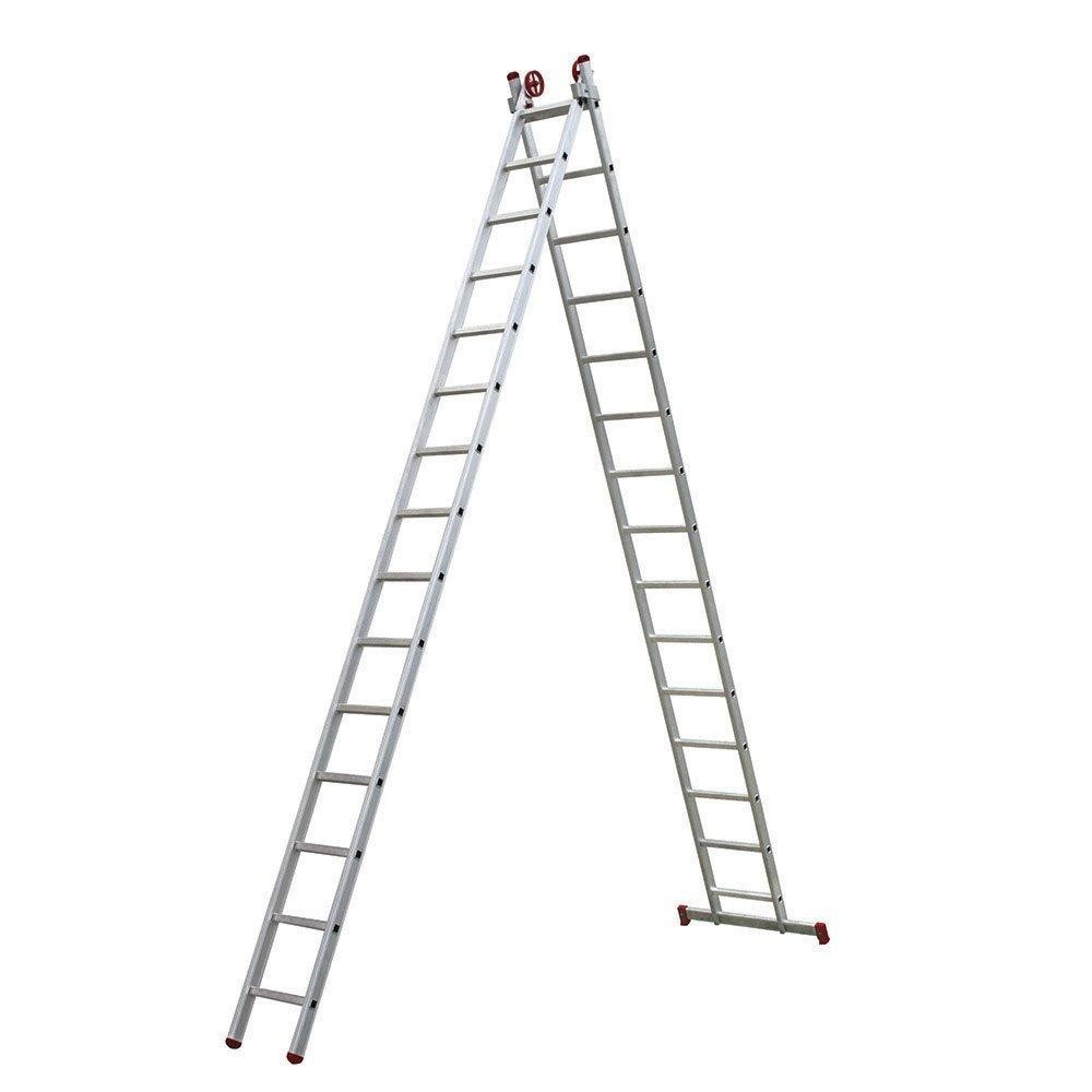 Escada Extensiva 3 em 1 em Alumínio 15 x 2 Degraus Botafogo em Oferta na Shopee