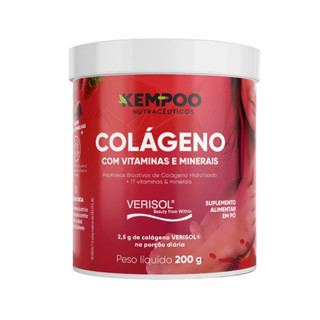 Colageno Hidrolizado em Pó Frutas Vermelhas 200g Kempoo em Oferta na Shopee