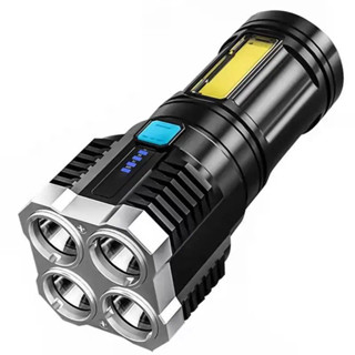 Lanterna LED Forte Super Potente 1500m Recarregável USB Portátil Ultra Brilhante 4 Modos Externa em Oferta na Shopee