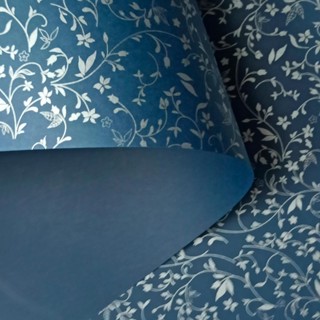 Papel Floral 03 - Azul Escuro com Prata - A4 - 180g/m² - 10 Folhas em Oferta na Shopee