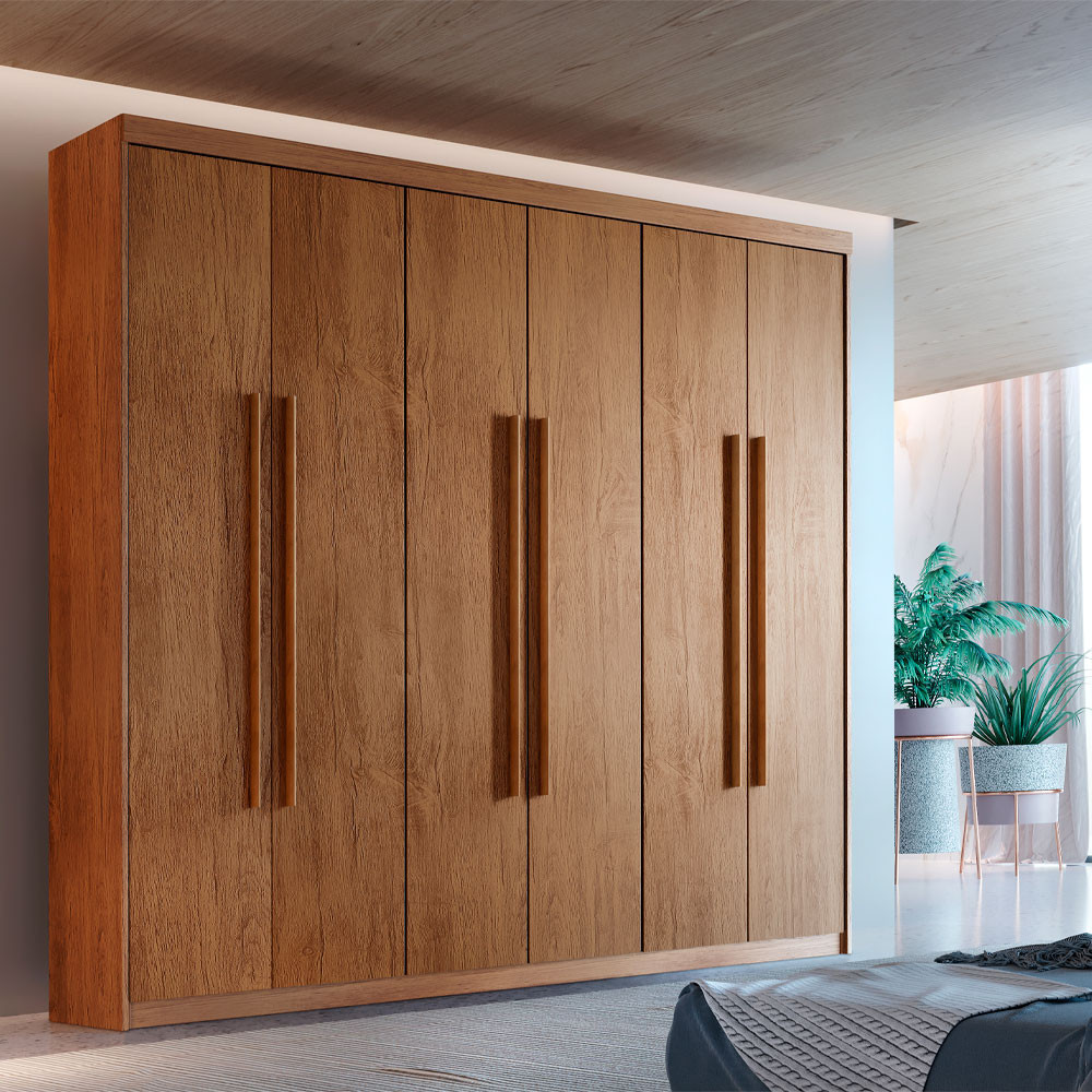 Guarda Roupa Casal Heros 6 Portas e 2 Gavetas MDF Moderna em Oferta na Shopee