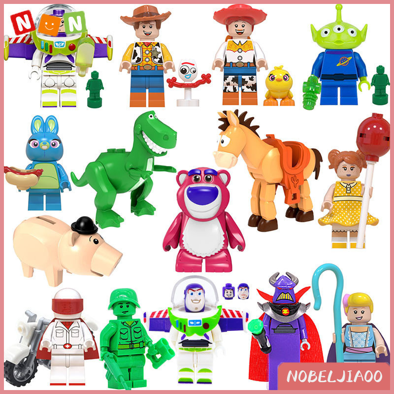 NJ Cartoon Creative Toy Story 4 Blocos De Construção Para Montagem Infantil Woody Buzz Lightyear Ação FiguDoll Toys em Oferta na Shopee