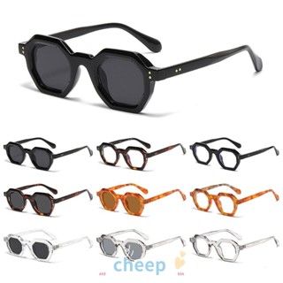Óculos De Sol Femininos Quadrados CHEEP , Tons Hexagonais De Polígono Ao Ar Livre , Proteção UV400 , Pequenos Rebites , em Oferta na Shopee