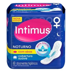Absorvente Intimus Gel Noturno Suave com Abas 8 Unidades