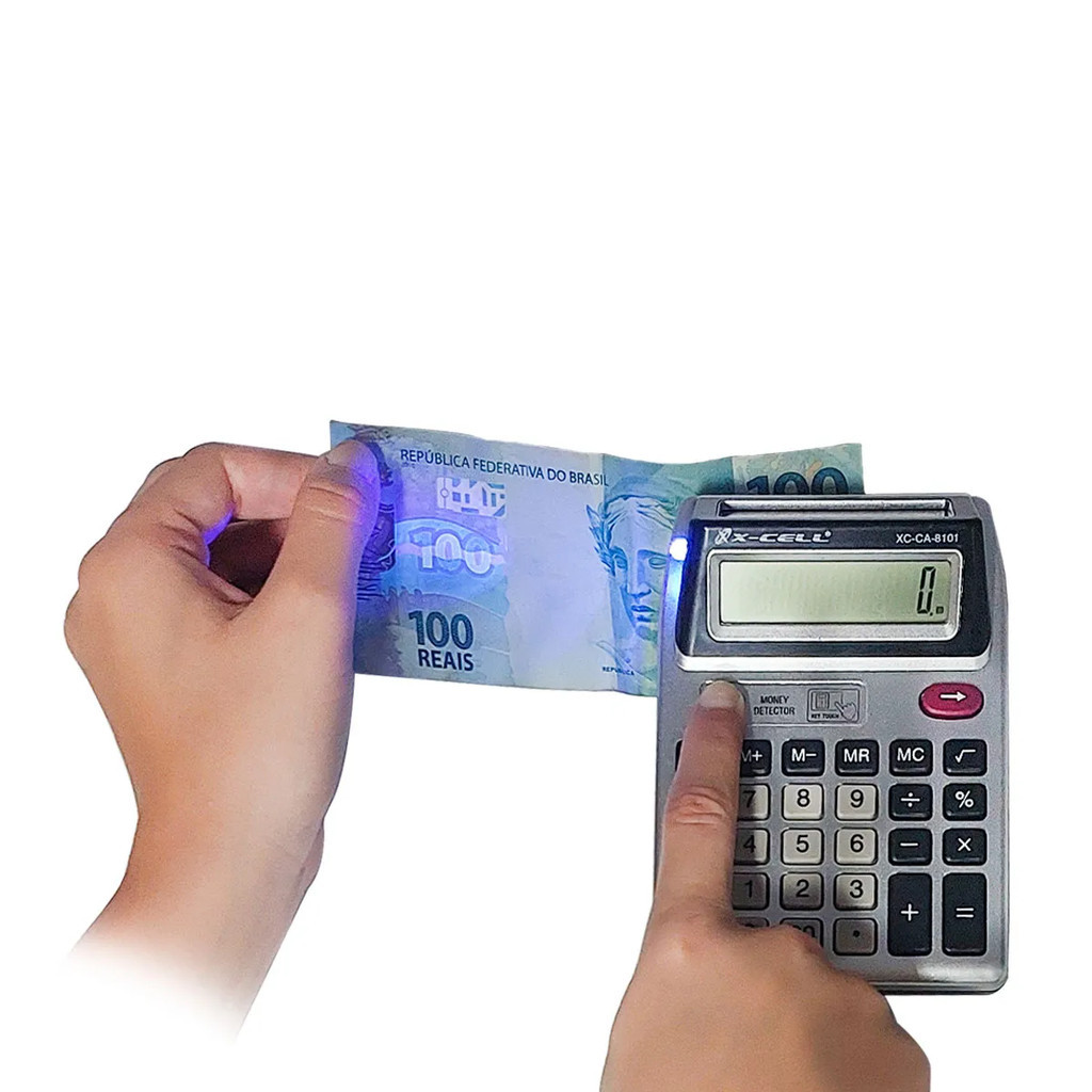 Calculadora Eletrônica X-Cell, 12 Dígitos, Visor Duplo, Detector de Notas Falsas - XC-CA-8101 100% garantido