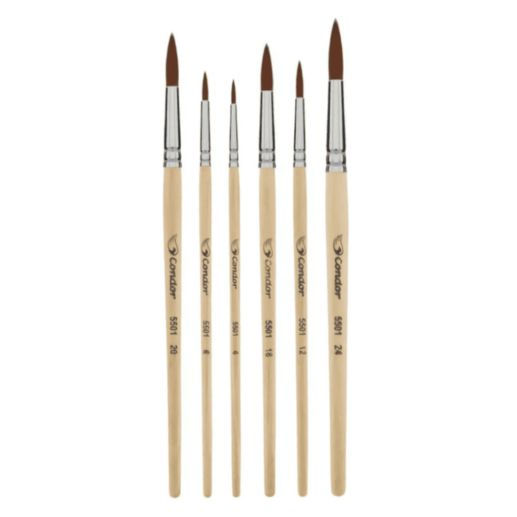 Kit Pincel Redondo Condor Com 6 Unidades - Ref 5501
