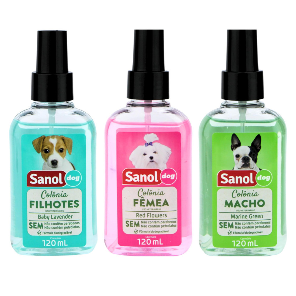 Colônia Pet Cachorro Gato Filhote Macho Fêmea Sanol 120ml