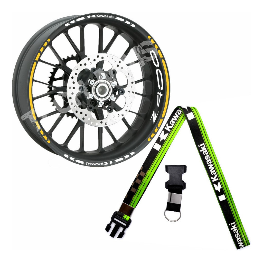 Kit Adesivos E Cordão De Moto Kawasaki Z 400 Refletiva Rodas refletive