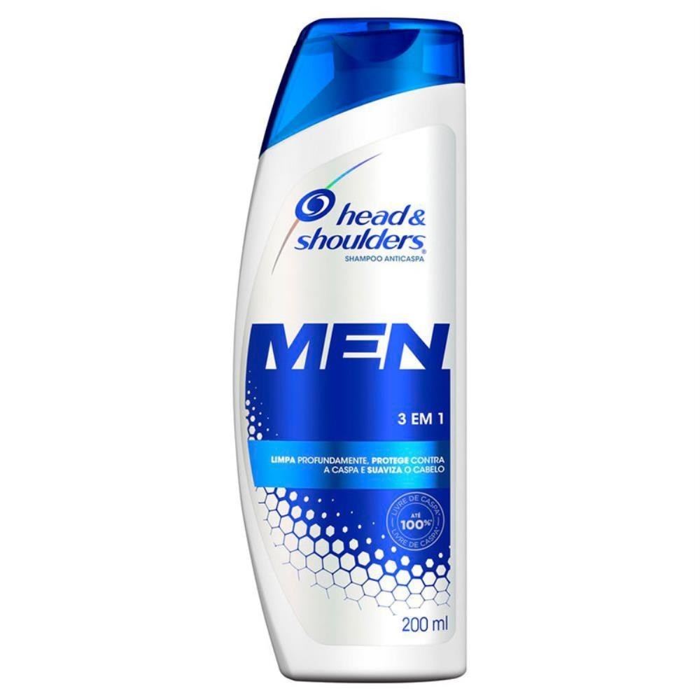 HEAD & SHOULDERS MEN SHAMPOO ANTICASPA 3 EM 1 COM 200ML em Oferta na Shopee