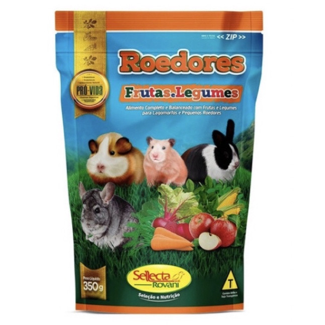 Sellecta Roedores Frutas e Legumes 350g c/ 2 unidades