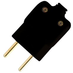 Pino Macho Ilumi Prensa Cabo 2P 10A/250V Preto - Embalagem com 10 Unidades