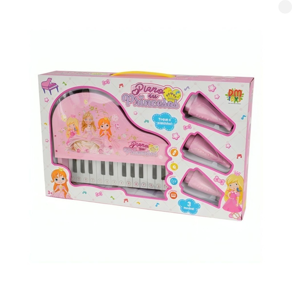 Piano das Princesas com Música e Luzes DMT6599 - DM Toys em Oferta na Shopee