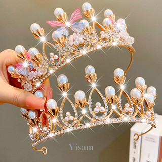 Coroa Yisam Para Crianças Coroas Meninas De Rhinestone Princesa Bebê E Presente De Aniversário em Oferta na Shopee