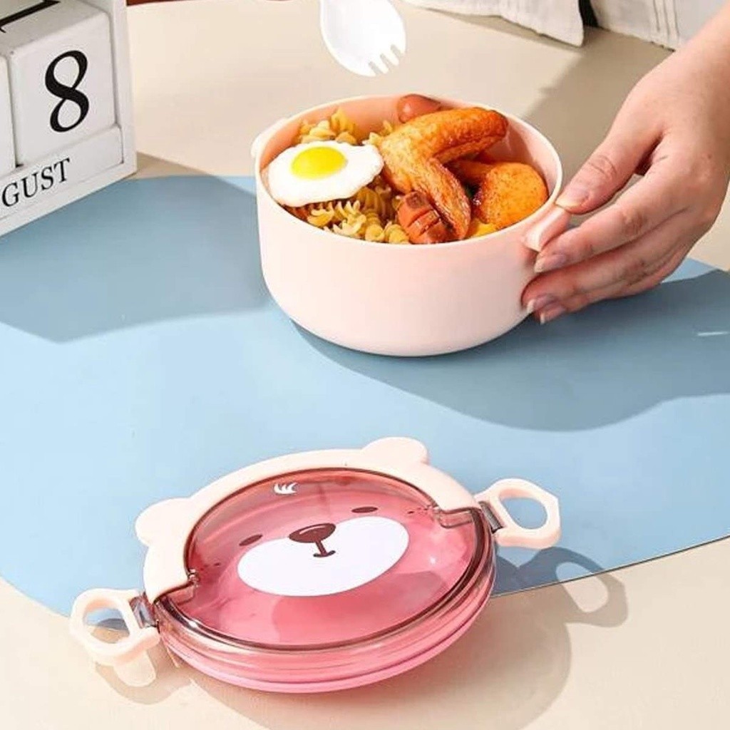 Pote Lancheira Marmita Ursinho Com Talher Infantil Alca Compartimento em Oferta na Shopee