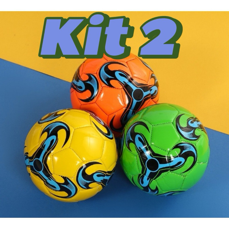 KIT 2 Bola De Futebol Futsal Pequena N°2 Profissional 15cm Cores Aleatórias Radimi