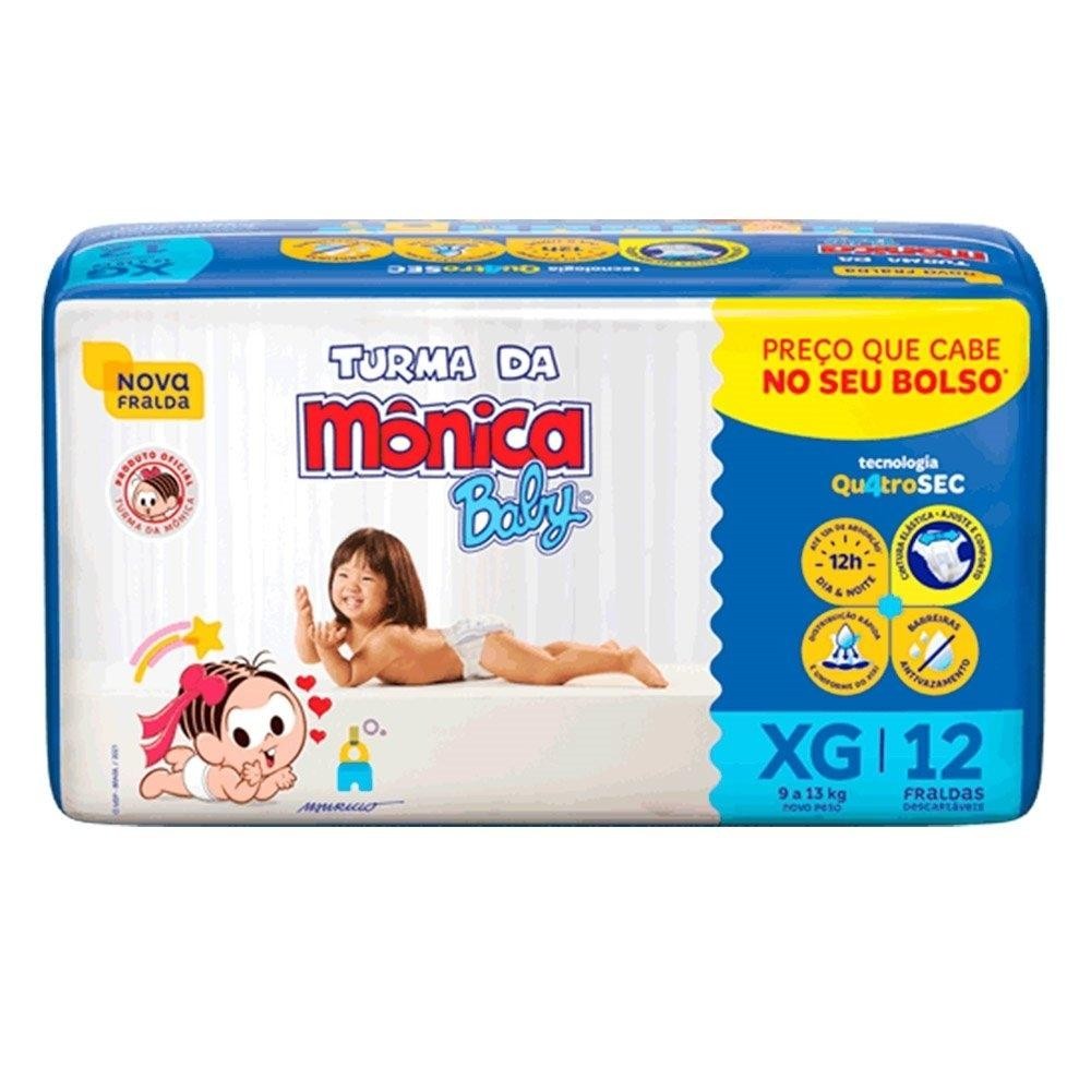 Fralda Descartável Turma da Mônica Jumbinho Tamanho XG - 8 Pacotes com 12 Fraldas - Total 96 Tiras em Oferta na Shopee
