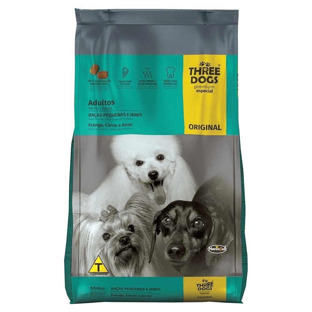 Ração Hercosul Three Dogs Original Especial Premium, Frango, Carne e Arroz 10,1Kg em Oferta na Shopee