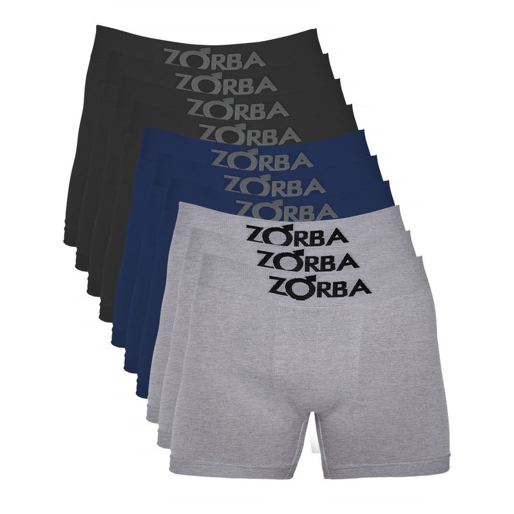 Kit 10 Cuecas Zorba Boxer sem Costura Algodão 781 em Oferta na Shopee