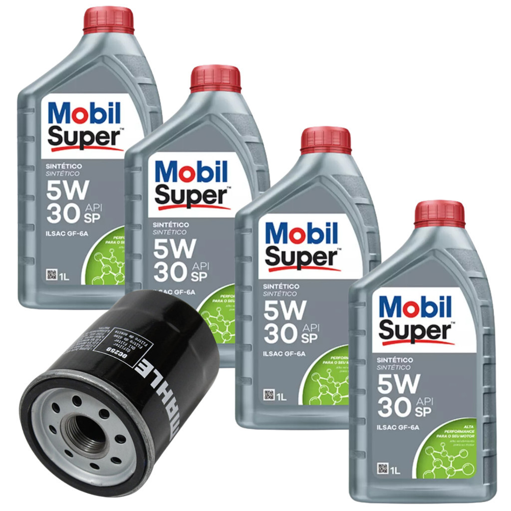 Kit Troca Óleo Mobil 5w30 Sintético Ford Fiesta Ecosport Ka Focus Motor Zetec Rocam 1.0 1.6 8v Gasolina ou Flex 2002/ em diante em Oferta na Shopee