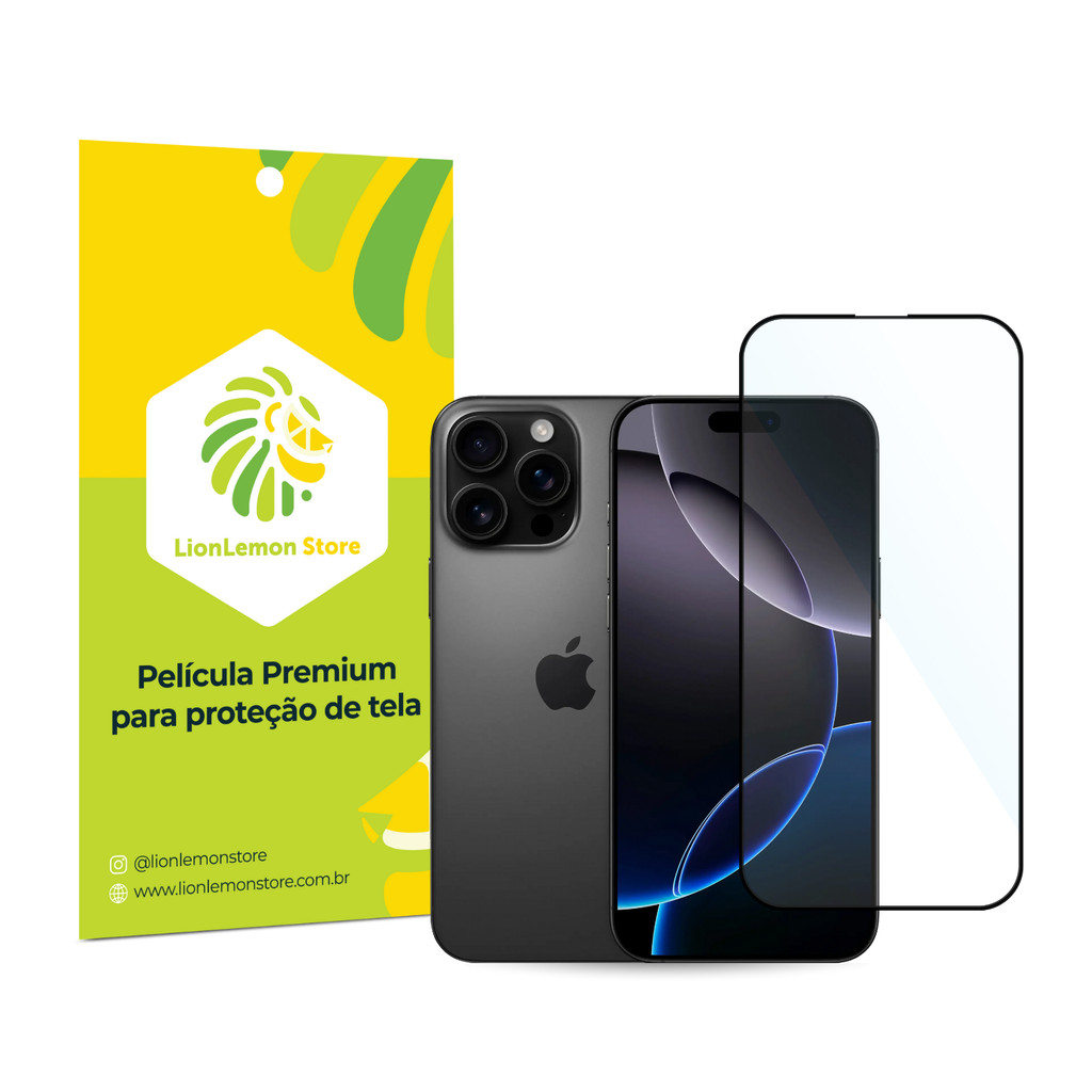 Película de Vidro Ultrashield LionLemon p/ iPhone 16 Pro Max