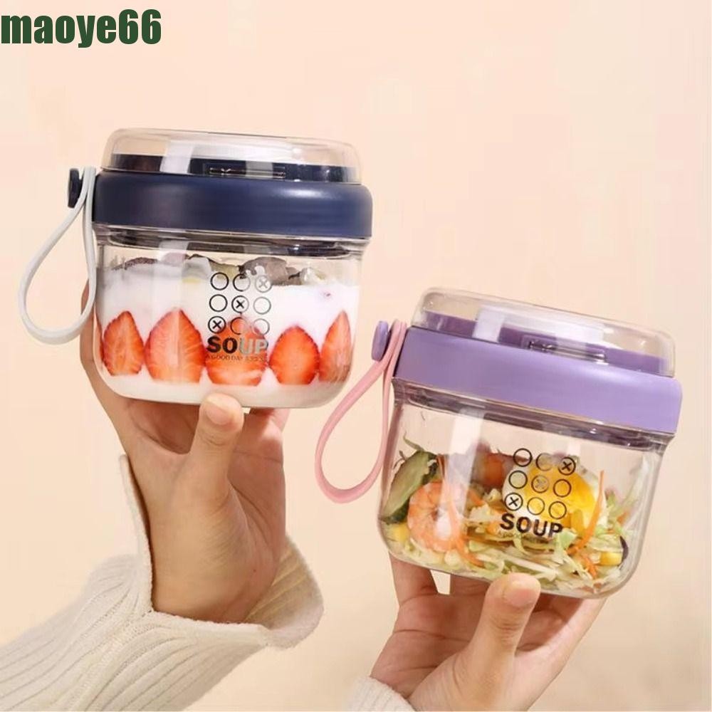 Copos De Iogurte MAOYE , Recipientes De Salada De Armazenamento De Alimentos De 650ml , Portátil Reutilizável Com Colher