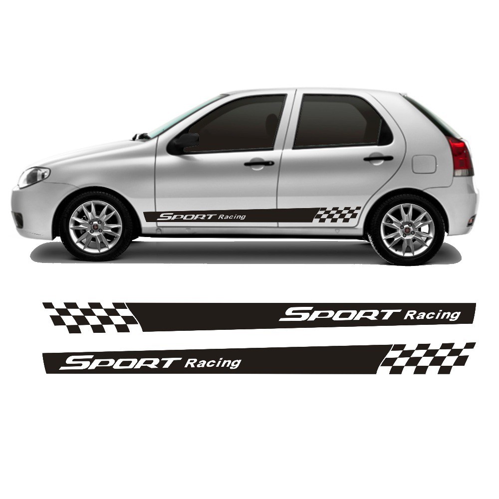 Adesivo Sport Racing Palio 4 Portas Hatch Faixa Lateral Geração G1 até G4 Tuning