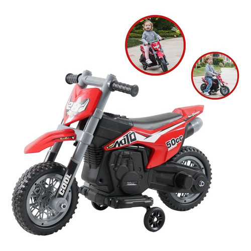 Moto Elétrica Infantil Cross Até 25kg Som 2-3 Km/h Importway Cor Vermelha