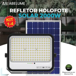 Holofote Refletor Led 2000W Solar Prova D'àgua C/placa Solar para Jardim ou Ambientes Externos