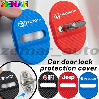 4 Pçs Universal Fechadura Da Porta Do Carro Capa De Proteção Textura Fibra Carbono Fivela Amortecedor Buffer Acessórios em Oferta na Shopee