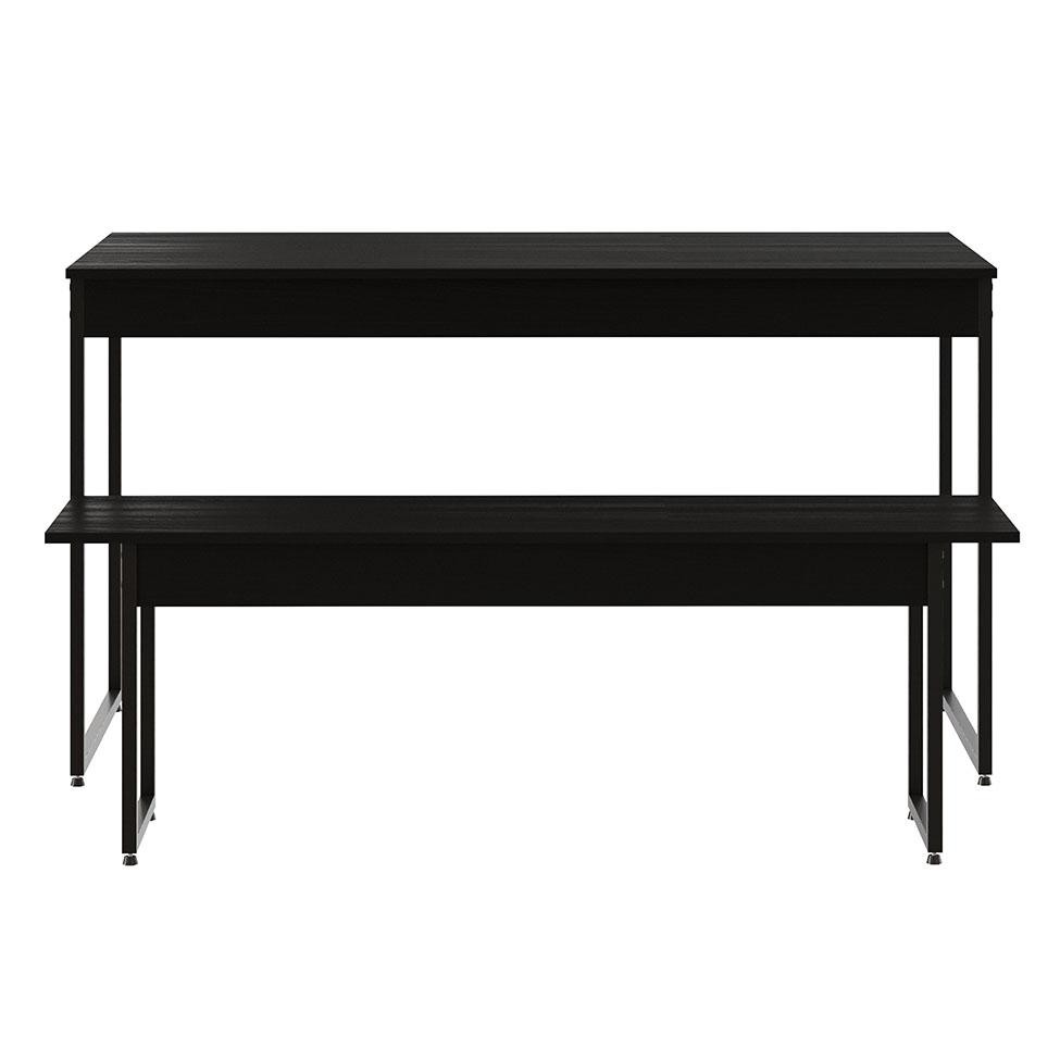 Conjunto de Mesa de Jantar com Banco Studio Preto - Home & Living