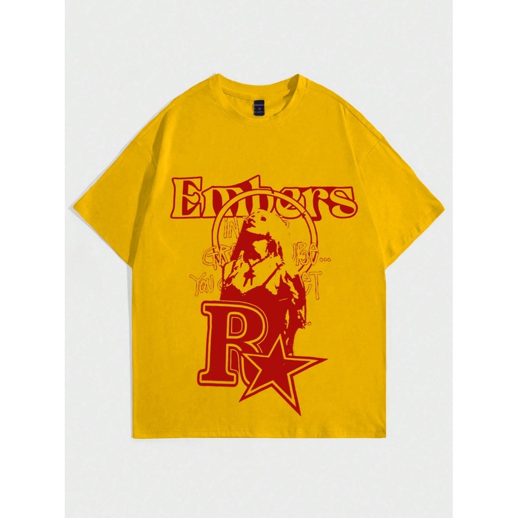 T Shirt Oversized Unissex Academia Estampa Rock Embers Brasas Blusa Larga Tecido Confortavel