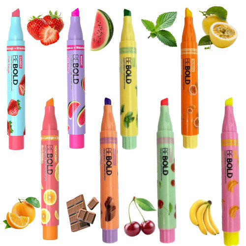 Marca Texto com Cheiro Be Bold NewPen Marca Texto de Frutas Marcador Newpen Caneta com Cheiro  Caneta Colorida