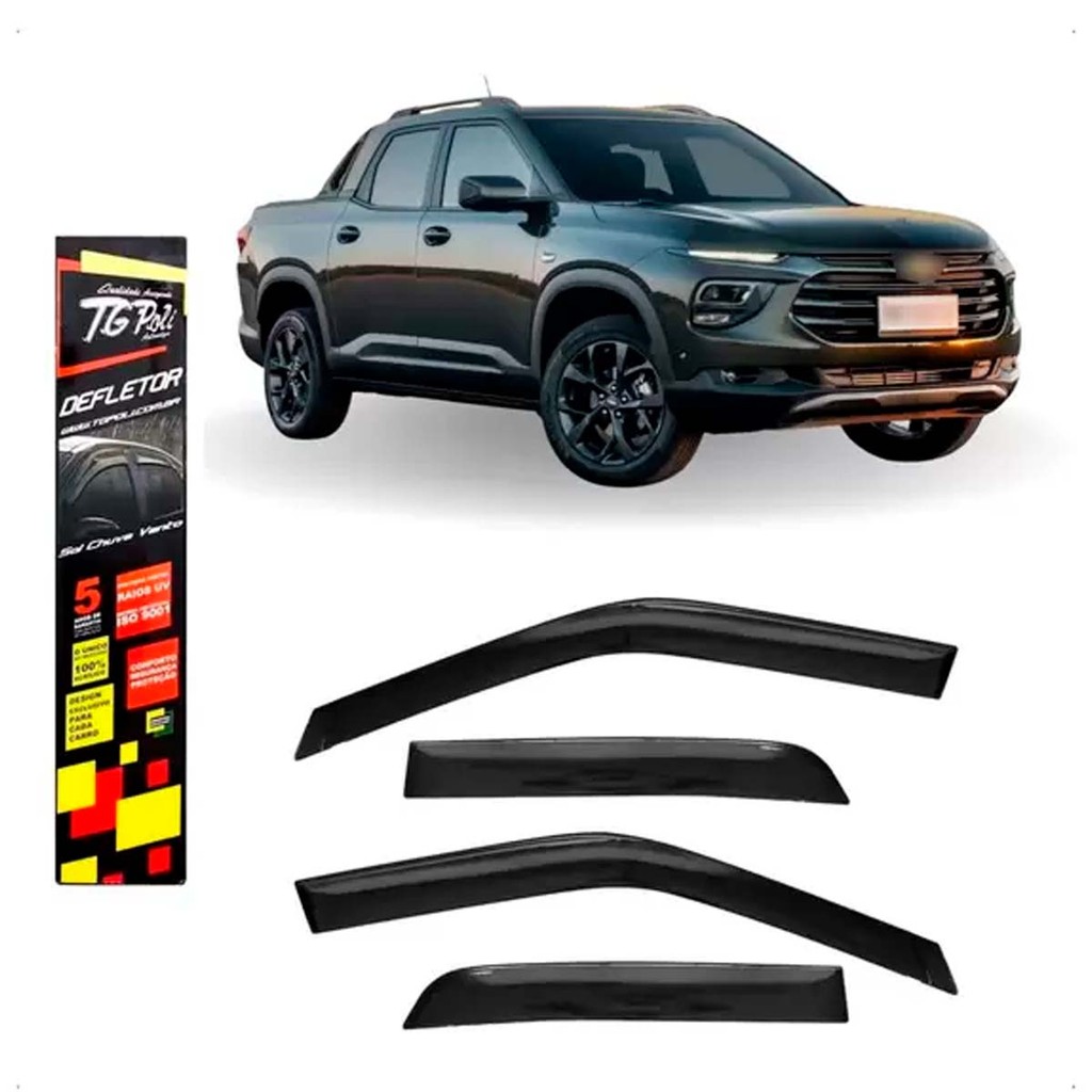 Calha de Chuva Chevrolet Montana 2023 a 2026 TG Poli Defletor 4 portas Protetor Janelas Fumê em Oferta na Shopee