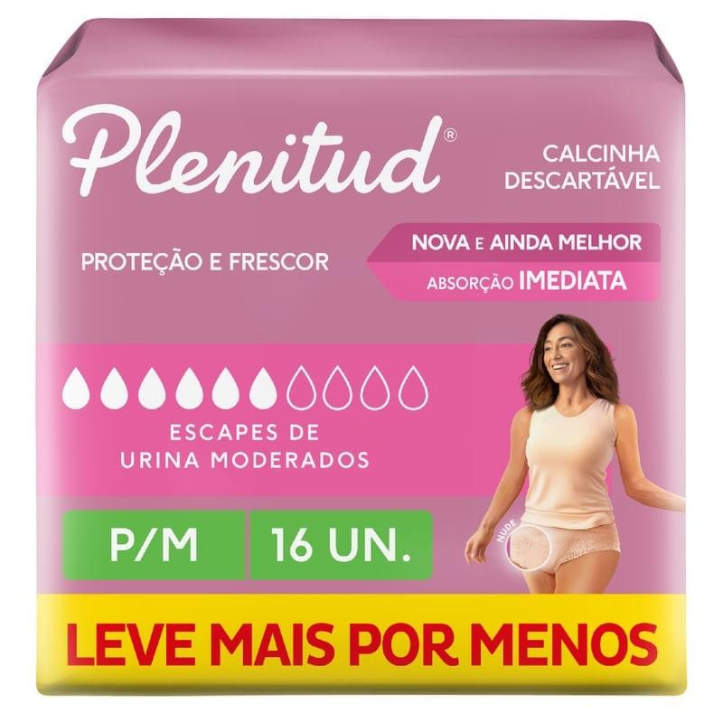 Calcinha Descartável Plenitud Escapes de Urina Moderados P/M 16 Unidades em Oferta na Shopee